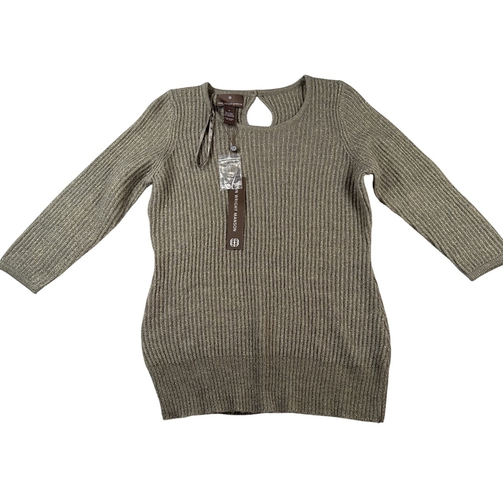 Fenn Wright Manson Sweater Womens S Pullover Wool Blend Metallic Tunic NWT